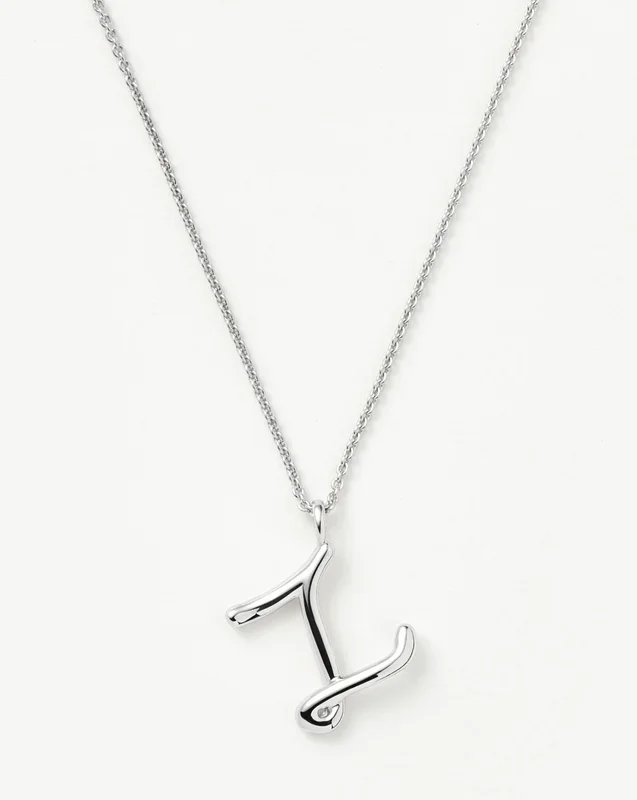 Curly Molten Initial Pendant Necklace – Z | Sterling Silver