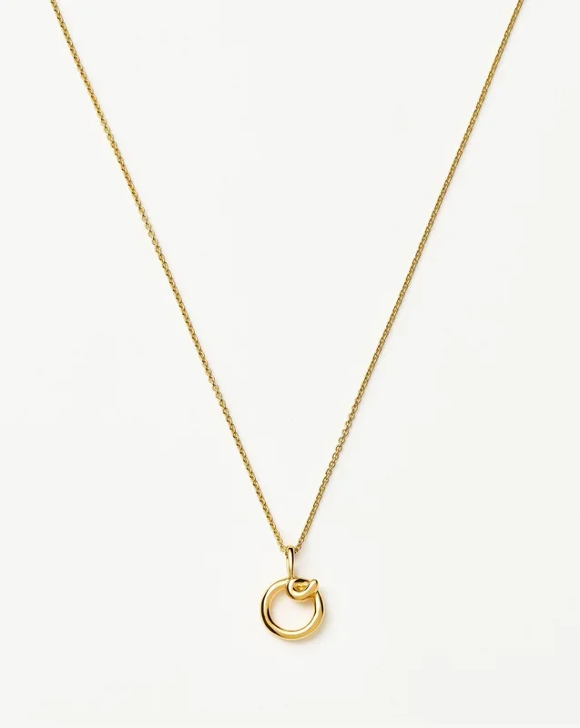 Curly Molten Mini Initial Necklace – O | 18ct Gold Vermeil