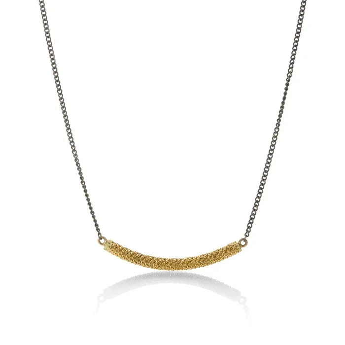 Curved Stardust Bar Necklace