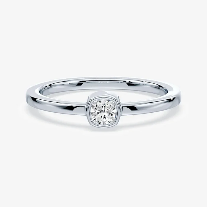 Cushion Cut Mini Bezel Ring