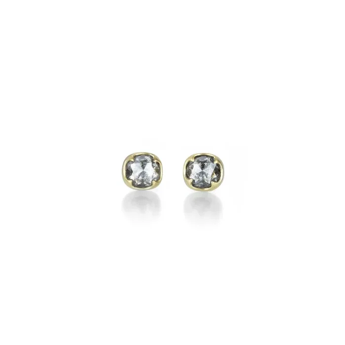 Cushion Salt and Pepper Diamond Studs