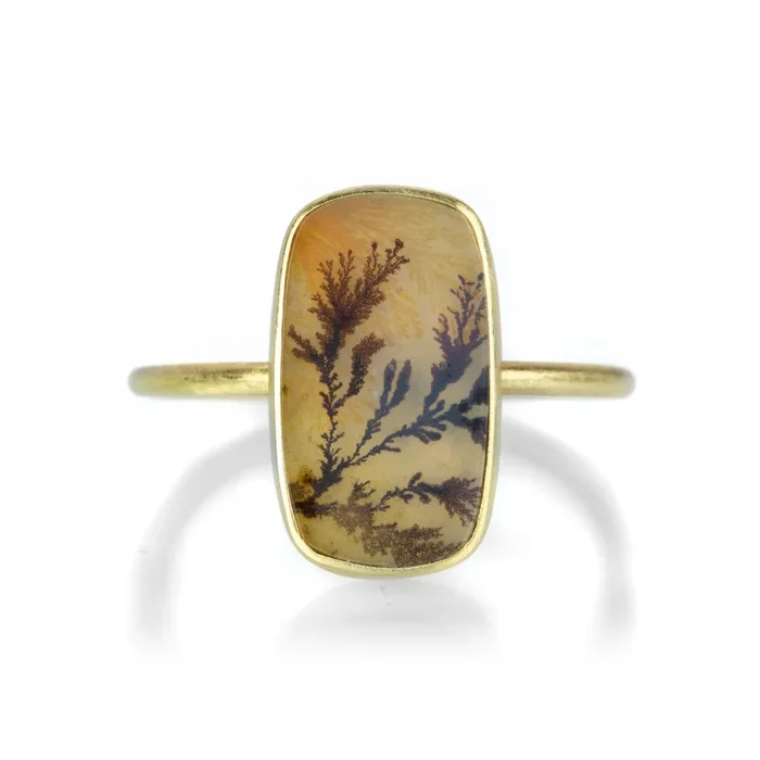 Cushion Shaped Dendritic Quartz Ring