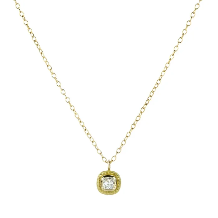 Cushion Shaped Diamond Pendant Necklace