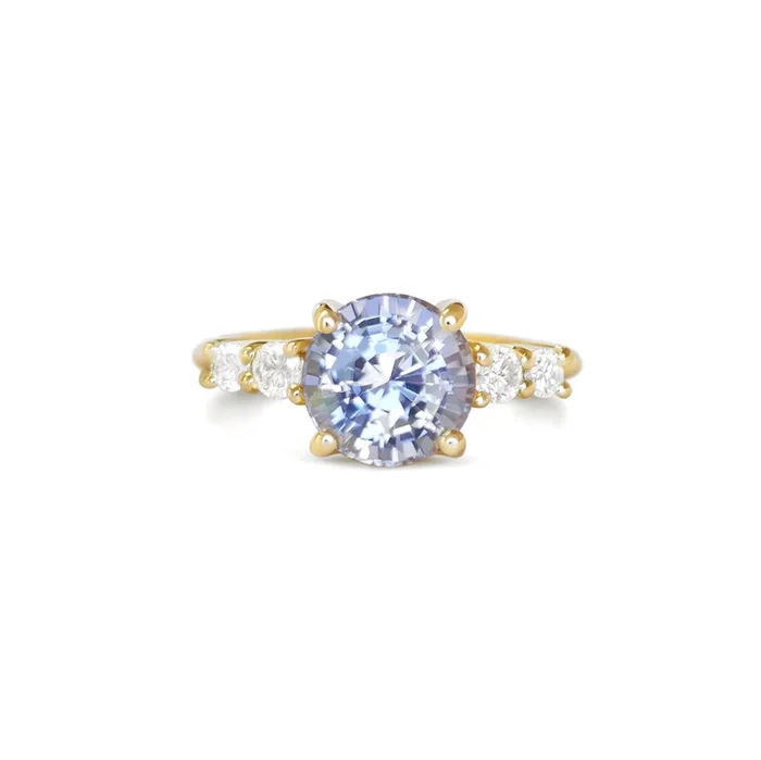 Custom Blue Sapphire and Diamond Ring