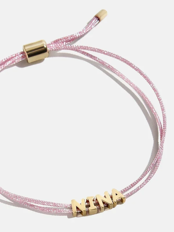 Custom Cord Bracelet – Metallic Pink