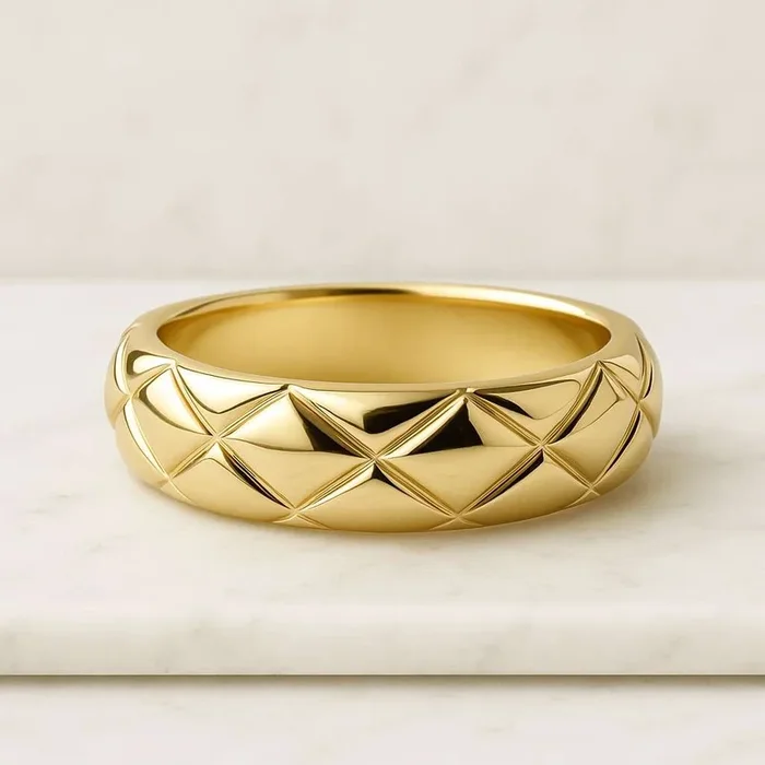 Custom Engraving – Men & Women Real Gold Wedding Band