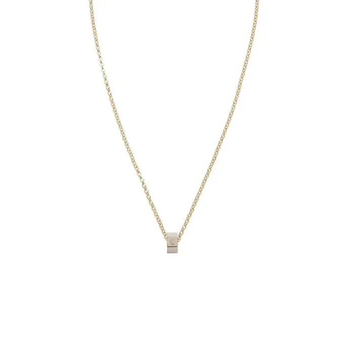 Custom Faceted Heart Beat : Super Fine Clip Necklace Cream