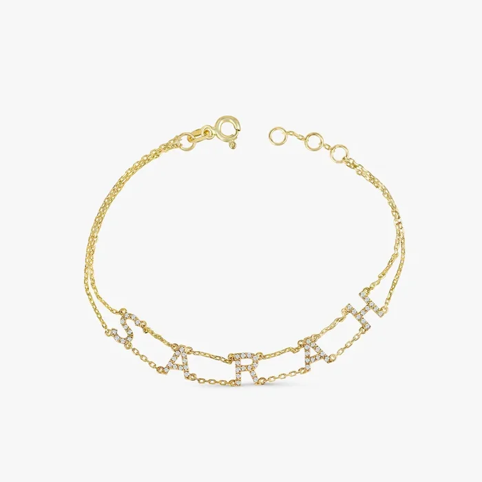 Custom Name Double Chain Bracelet, Shonda