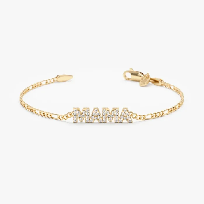 Custom Name Figaro Chain Bracelet, Angelina