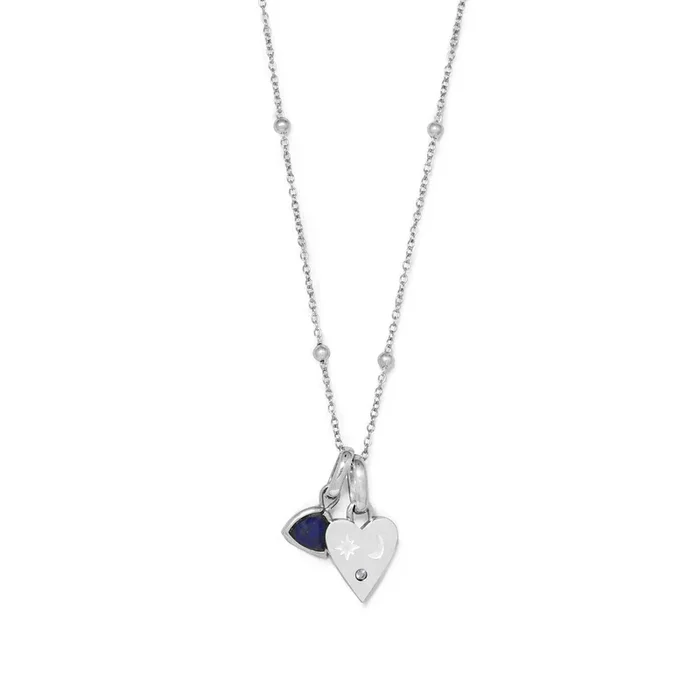Custom Stamped Heart Pendant Necklace (Silver)