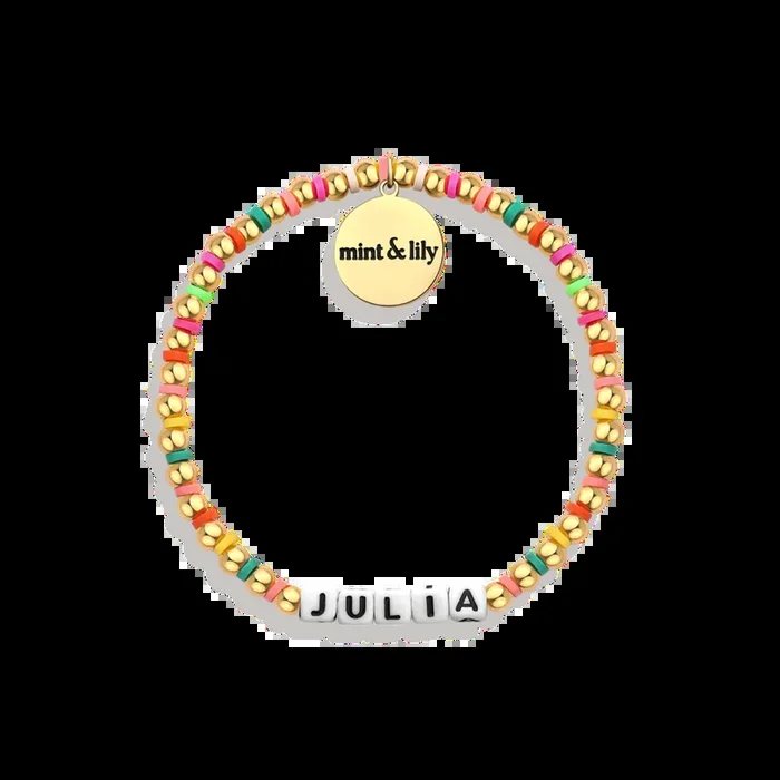Custom Waterproof Gold Rainbow Beaded Friendship Bracelet