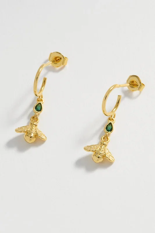 CZ Bee Drop Hoops
