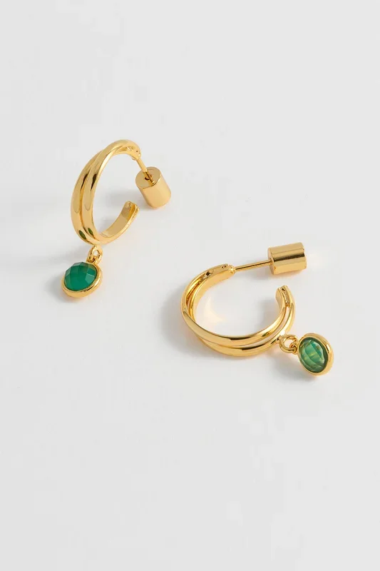 CZ Drop Twist Hoops