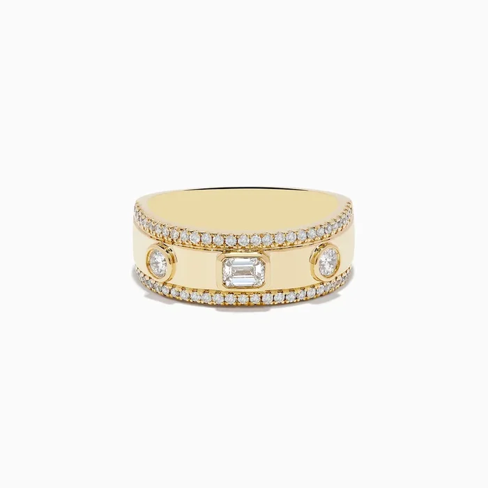 D’Oro 14K Yellow Gold Bezel Set Diamond Band 0.67 TCW