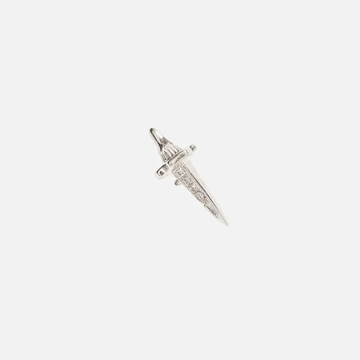 Dagger Pavé Stud, White Gold