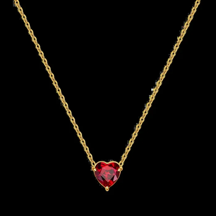 Dainty Birthstone Heart Necklace