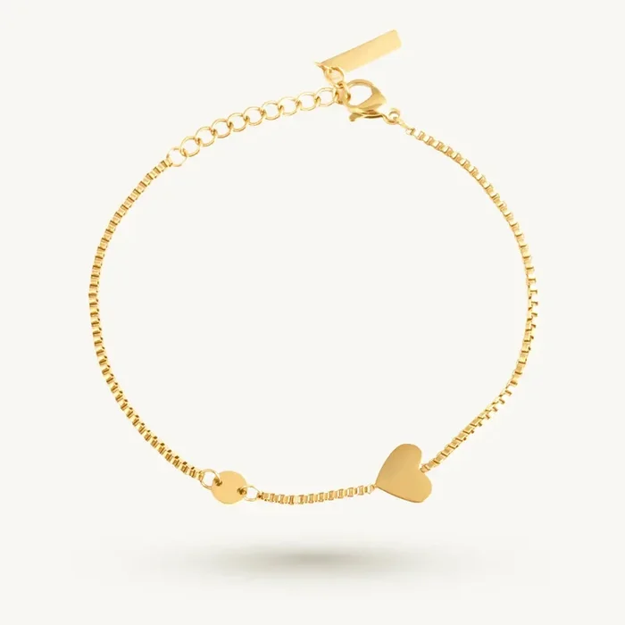 Dainty Heart Link Chain Bracelet
