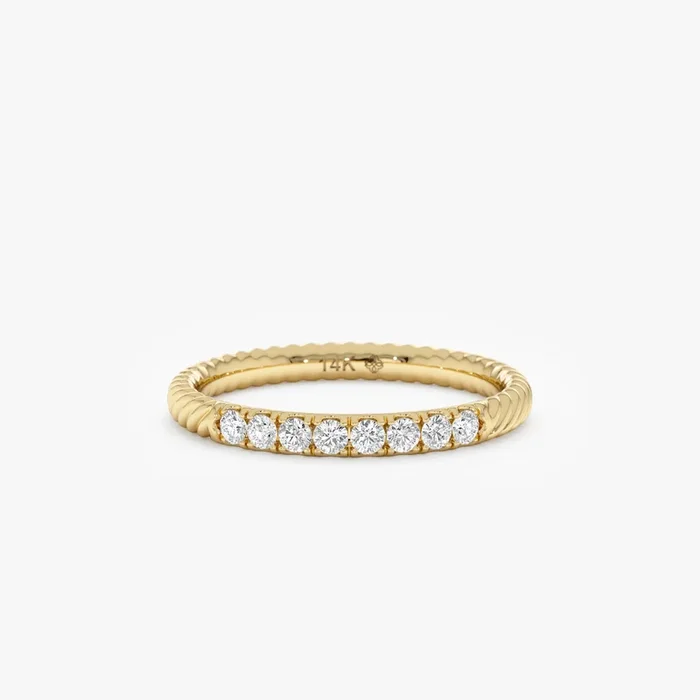 Dainty Rope Lab Grown Diamond Ring, Zelma