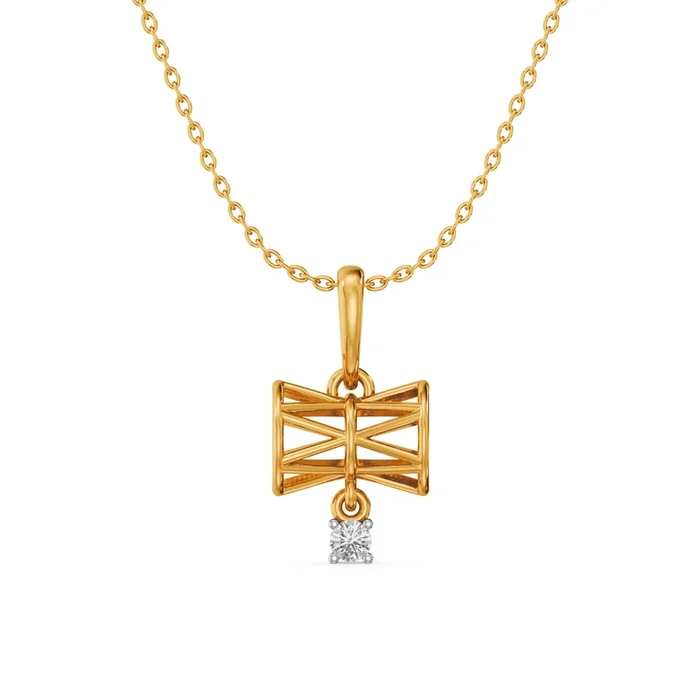 Damaru 9KT Gold Lab Grown Diamond Pendant