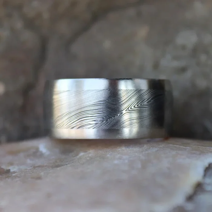 Damascus Wide Men’s Ring #4 by Andrew Nyce — 12