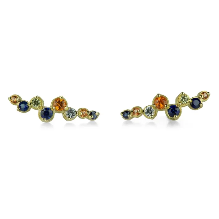 Dancing Multicolored Sapphire Ear Climbers