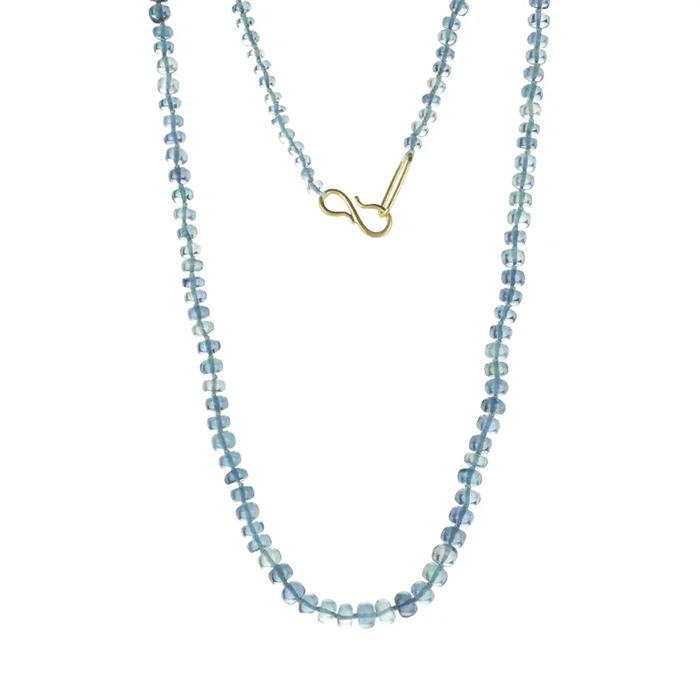 Dark African Aquamarine Beaded Necklace