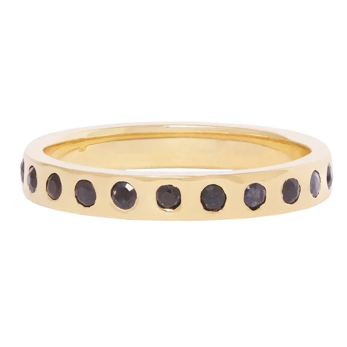 Dark Blue Sapphire Eternity Band