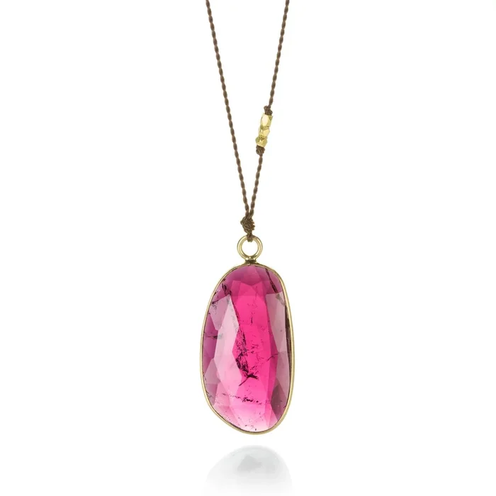 Dark Pink Tourmaline Necklace