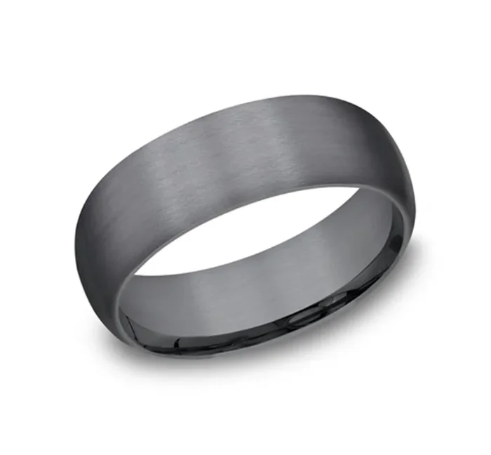 Darkened Tantalum ‘The Watchman’ 6mm Domed Wedding Band