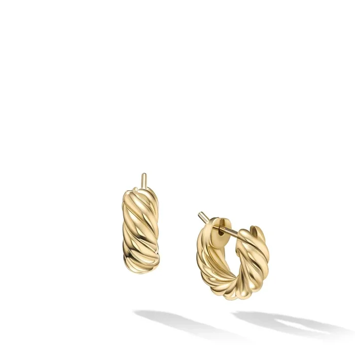 DAVID YURMAN Sculpted Cable Hoop Earrings in 18K Yellow Gold, 14.4mm