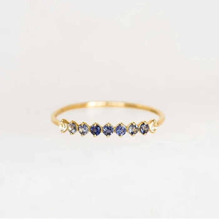December Birthstone Ring 14k Gold – Ombre Cordierite