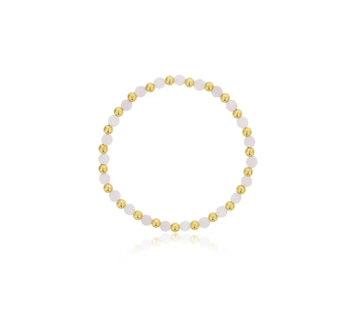 Dee Berkley Rose Quartz Bead Bracelet in 14kt Gold Filled (4mm beads)