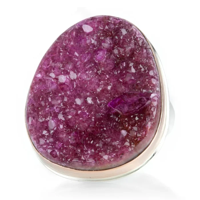 Deep Pink Drusy Ring
