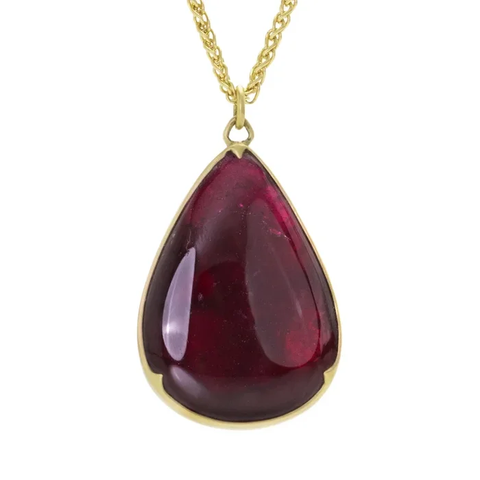 Deep Pink Tourmaline Pendant Necklace