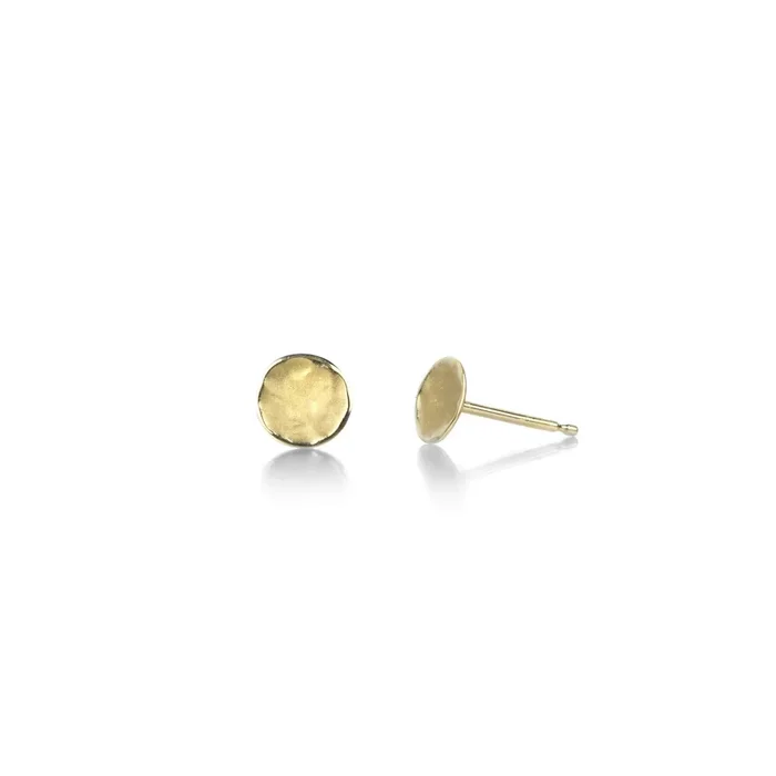 Delicate Hammered Disc Studs
