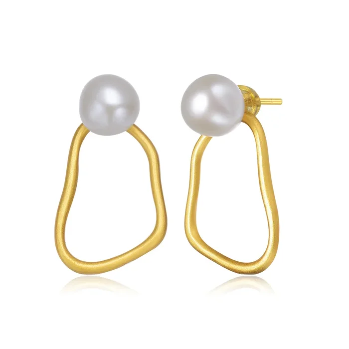 Delphine Golden Light Pearl Earrings