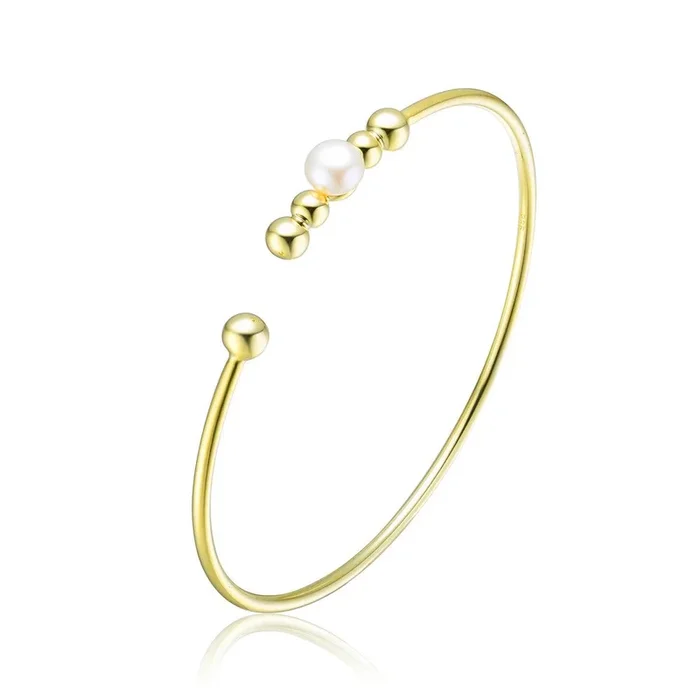 Delphine Pearl Golden Shpere Bracelet