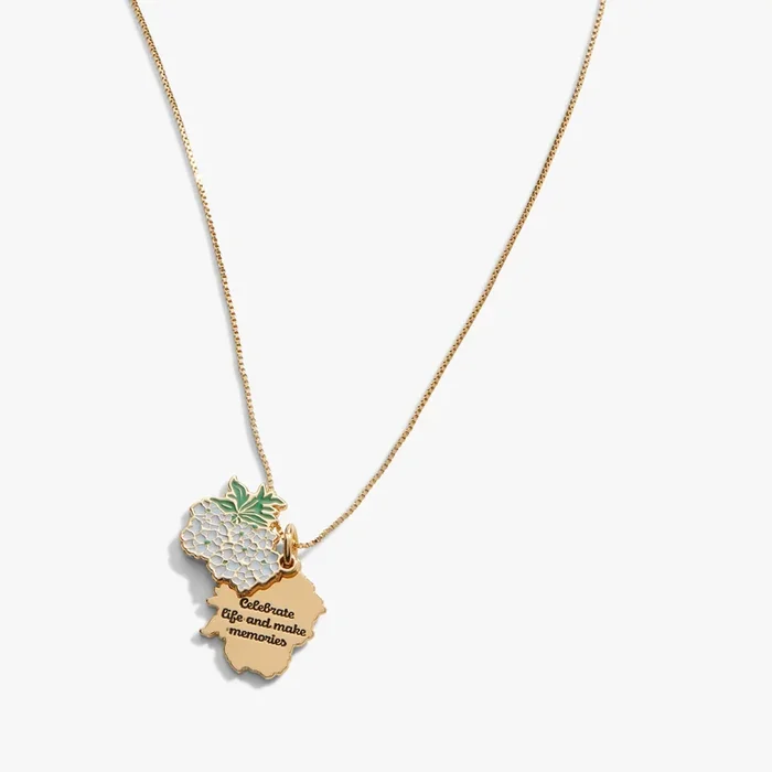 Delphinium Flower ‘Celebrate Life And Make Memories’ Necklace