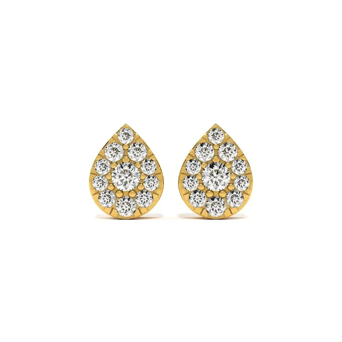 Dewdrop Elegance 9KT Gold Lab Grown Diamond Stud Earring