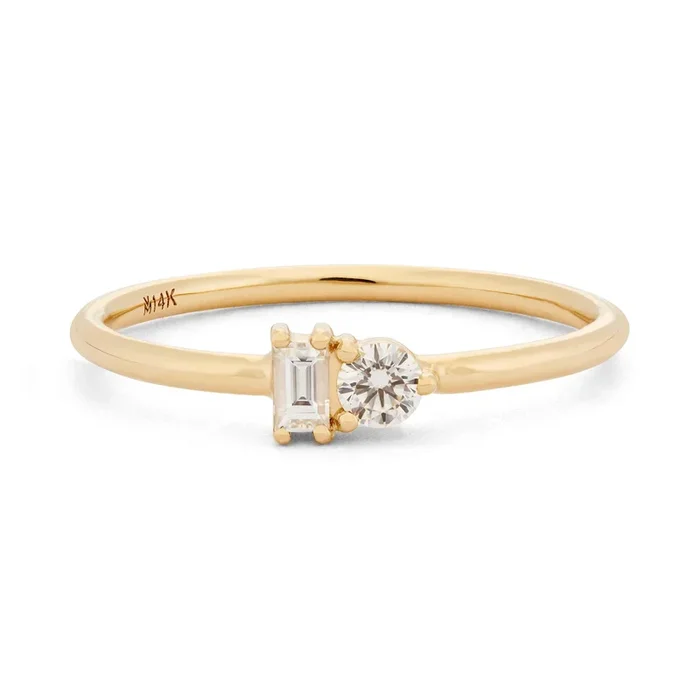 Diamond & Diamond Baguette Ring