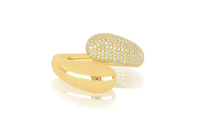 Diamond & Gold Jumbo Double Dome Ring