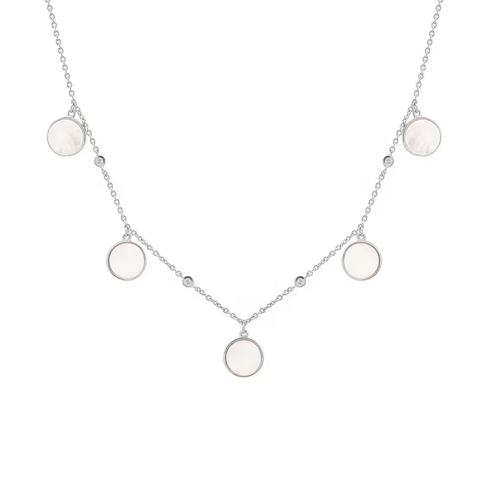 Diamond & Mother-of-Pearl Pendant Necklace