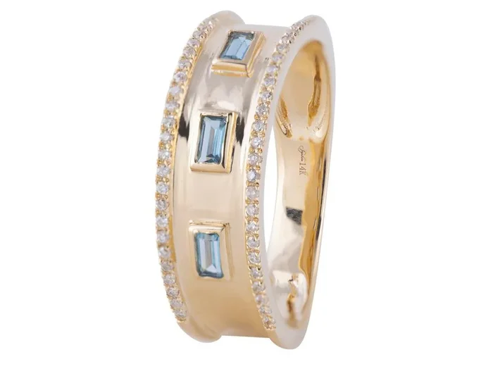 Diamond and London Blue Topaz Ring