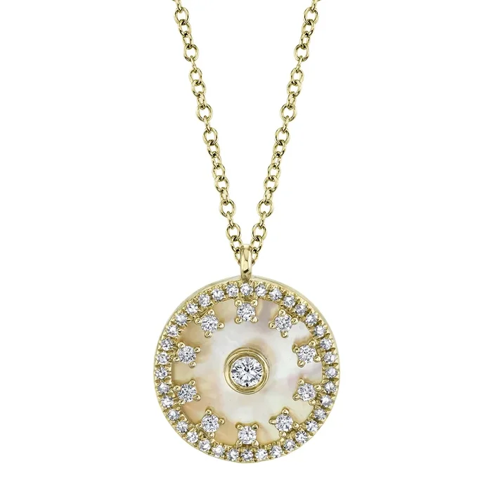 Diamond and Pearl Circle Necklace