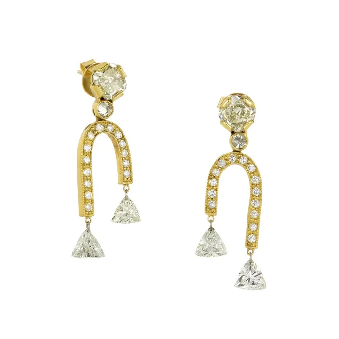 Diamond Arch Drop Earrings