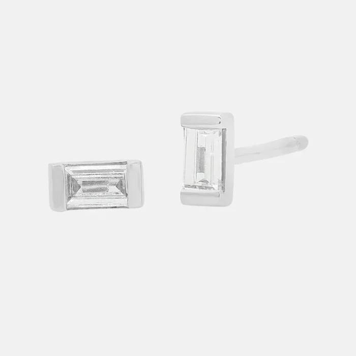 Diamond Baguette Studs