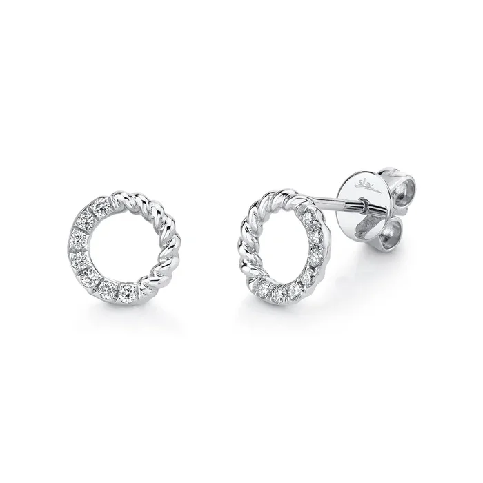 Diamond Circle Stud Earring