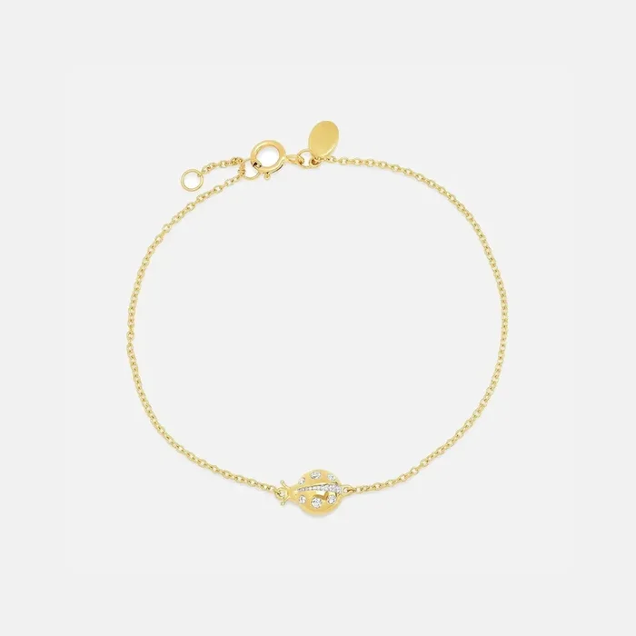 Diamond Crawling Ladybug Bracelet