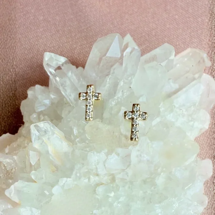 Diamond Cross Stud Earrings – A Symbol of Faith and Timeless Style