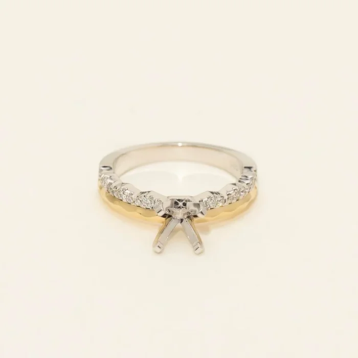 Diamond Engagement Ring Setting in 14kt White and Yellow Gold (1/5ct tw)